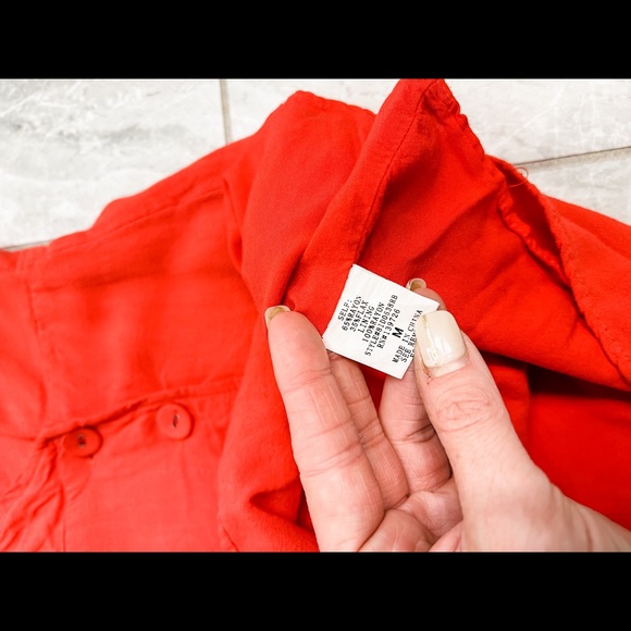 Honey Belle Red Short Sleeve Wrap Mini Dress Size Medium - Picture 7 of 9